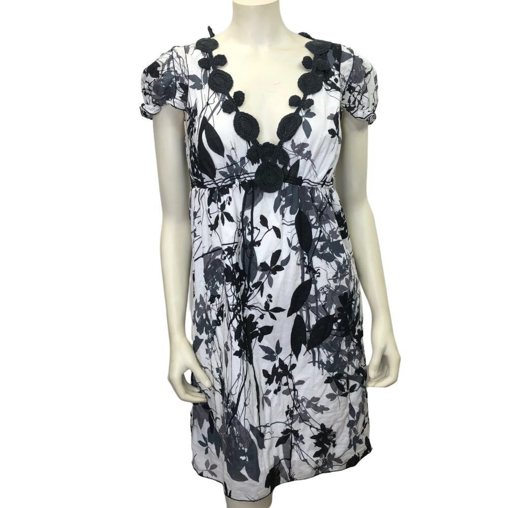 MAX EDITION  V‎ NECK CAP SLEEVE 100% COTTON  DRESS SZ MD